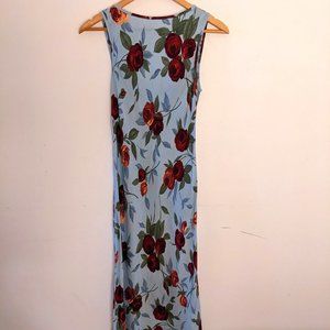 Tessuto - Blue and Red Floral Midi Dress